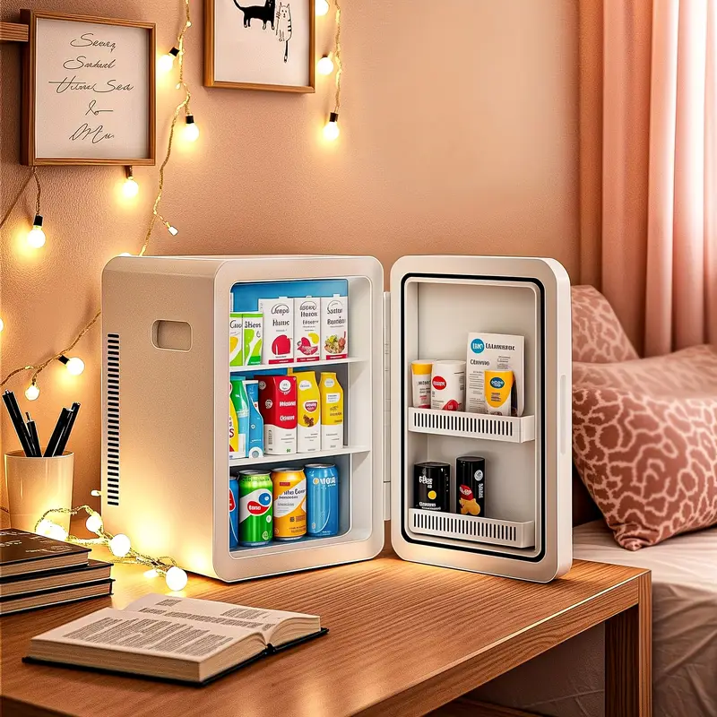 ADVWIN 5.81gal/30Cans Mini Fridge for Bedroom - Car, Office Desk & College Dorm Room - 12V Portable Cooler & Warmer for Food, Drinks, Skincare, Beauty & Makeup - AC/DC Small Refrigerator with Glass Front